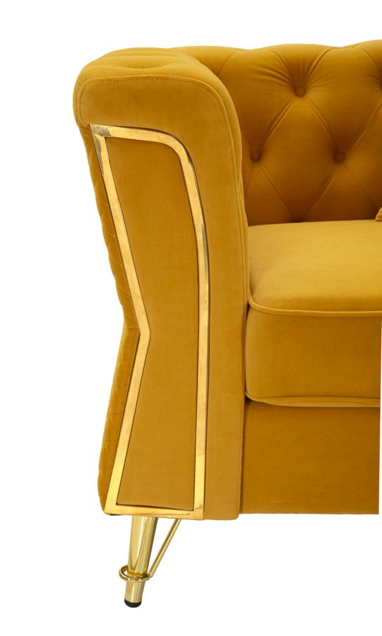 Fauteuil Emy Mosterd Met Kussen 76x104x83 cm