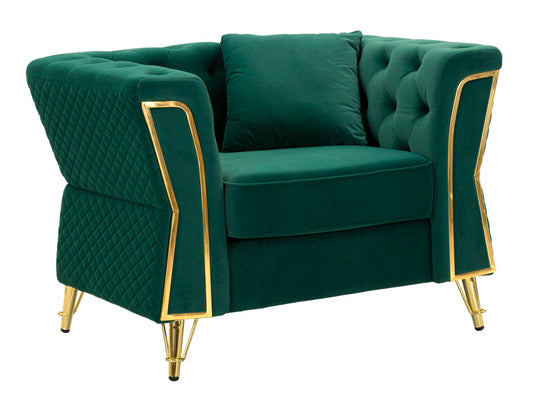 Fauteuil Emy Groen Met Kussen 76x104x83 cm