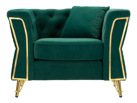 Fauteuil Emy Groen Met Kussen 76x104x83 cm
