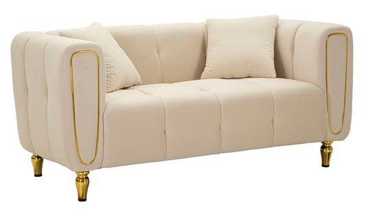 Sofa Alma Crème Met Gouden Poten 71x81x155 cm