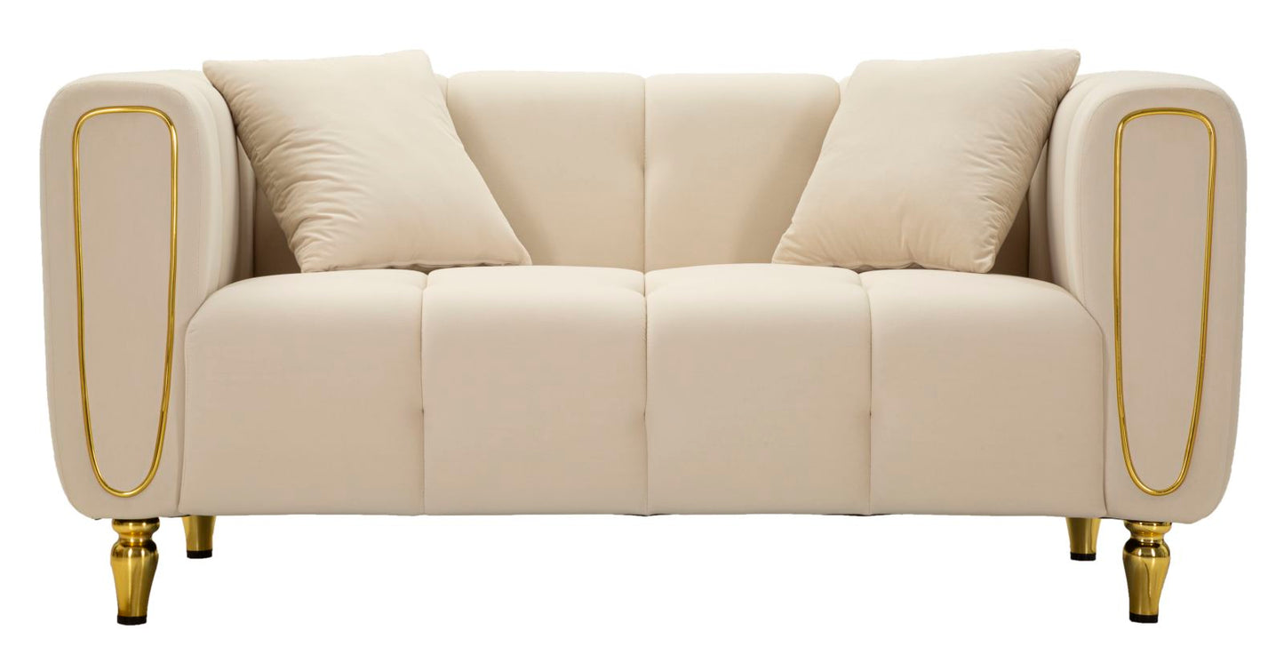 Sofa Alma Crème Met Gouden Poten 71x81x155 cm