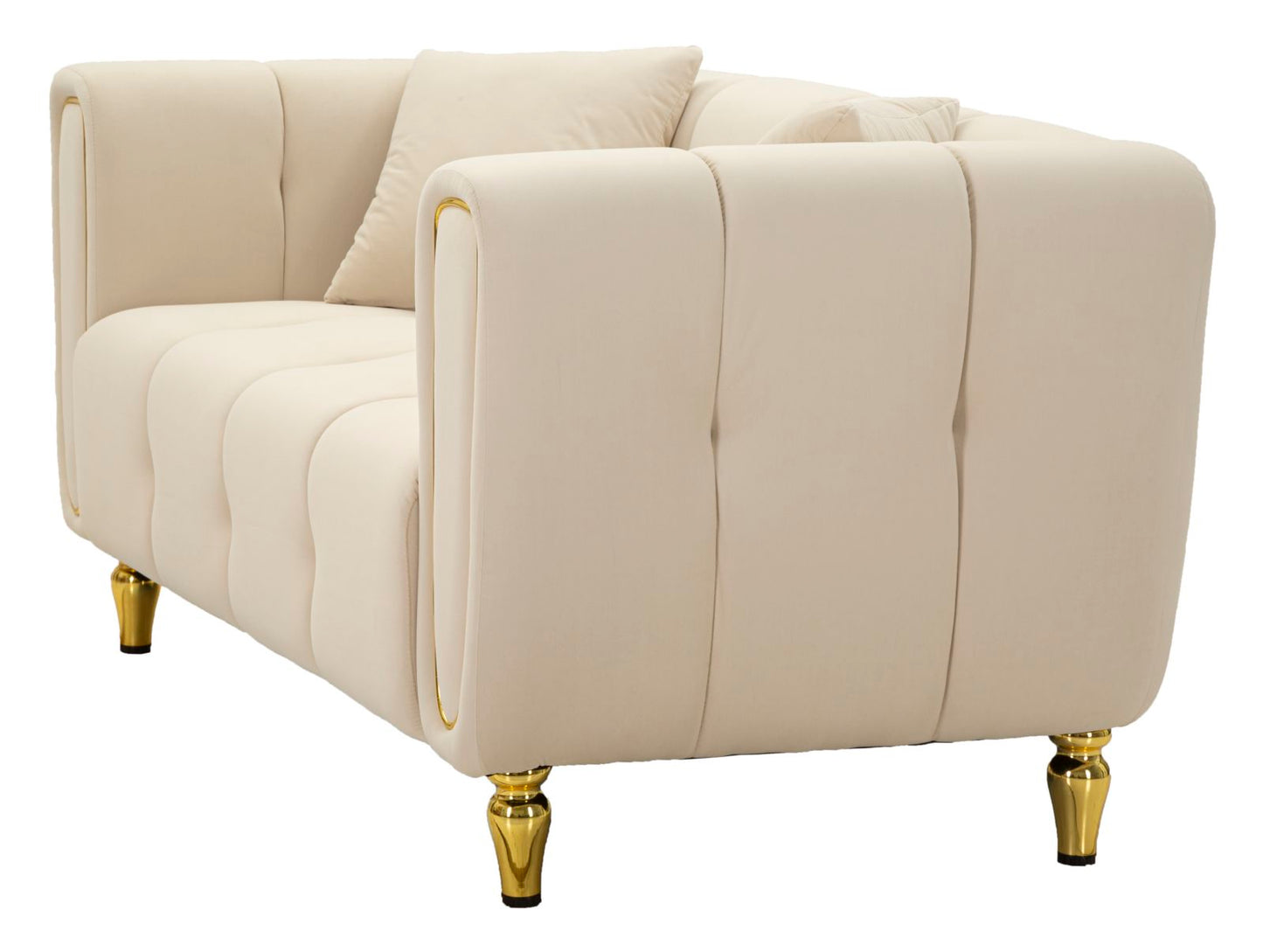 Sofa Alma Crème Met Gouden Poten 71x81x155 cm