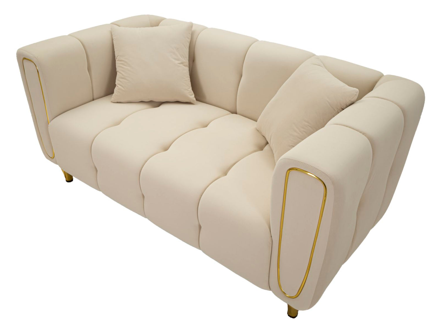 Sofa Alma Crème Met Gouden Poten 71x81x155 cm