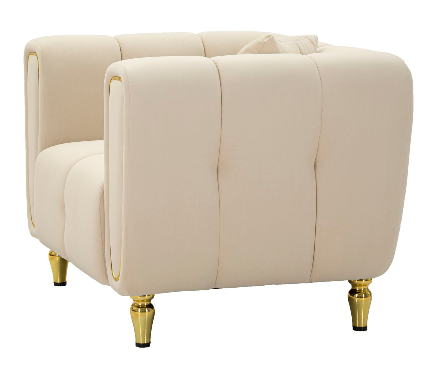 Fauteuil Alma Crème Met Gouden Poten 71x81x97 cm