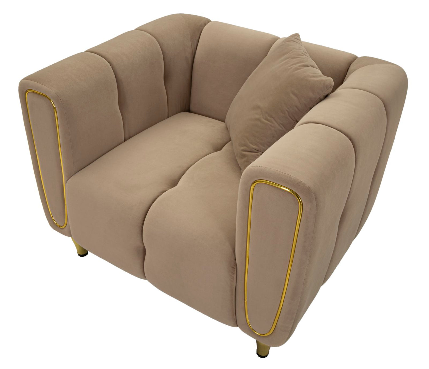 Fauteuil Alma Grijs met Gouden Poten 71x81x97 cm