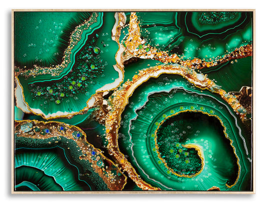 Gelakt Wandschilderij Met Frame Smaragd 62x82x4 cm
