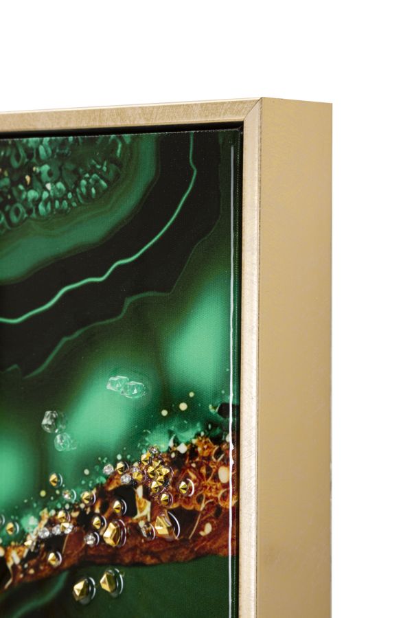 Gelakt Wandschilderij Met Frame Smaragd 62x82x4 cm
