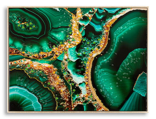Gelakt Wandschilderij Met Frame Smaragd 62x82x4 cm