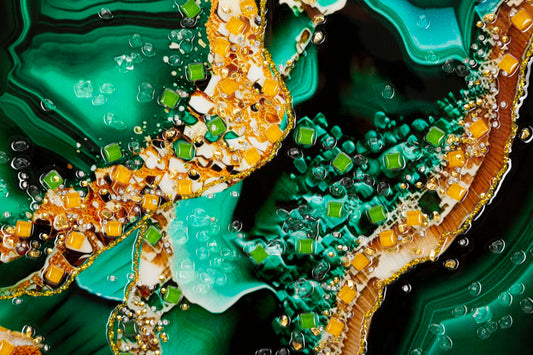 Gelakt Wandschilderij Met Frame Smaragd 62x82x4 cm