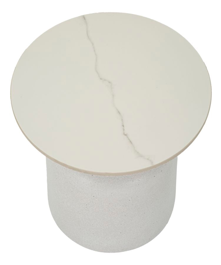 Salontafel Wit Marmerlook 47x40x40 cm