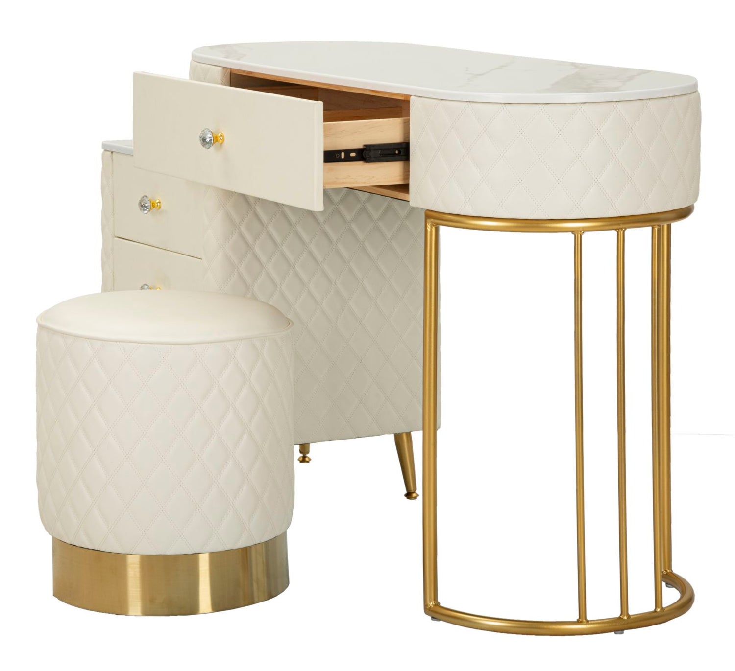 Bed Desk Sharon White Met Kruk 75x120x40 cm