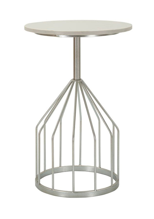 Zilveren Salontafel Met Marmeren Blad 58x37.5x37.5 cm