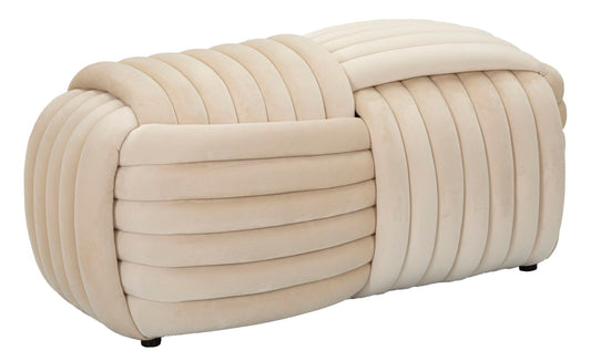 Fluwelen Zitbank Softy Crème 45x90x45 cm