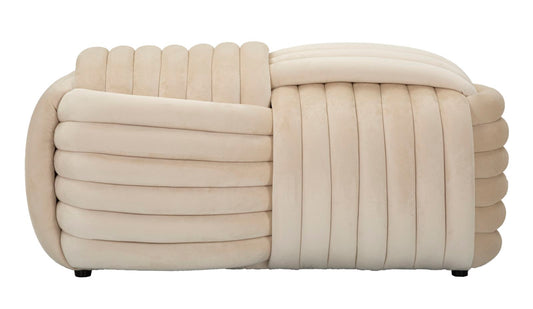 Fluwelen Zitbank Softy Crème 45x90x45 cm