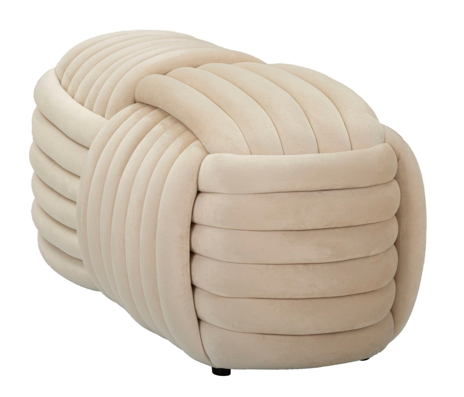 Fluwelen Zitbank Softy Crème 45x90x45 cm