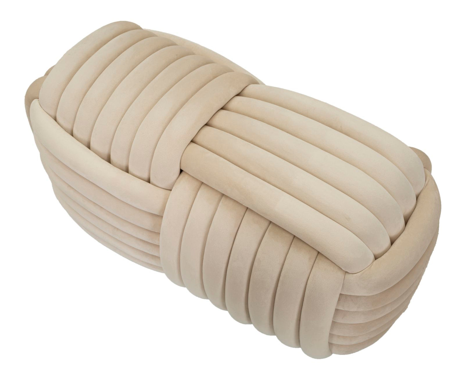 Fluwelen Zitbank Softy Crème 45x90x45 cm