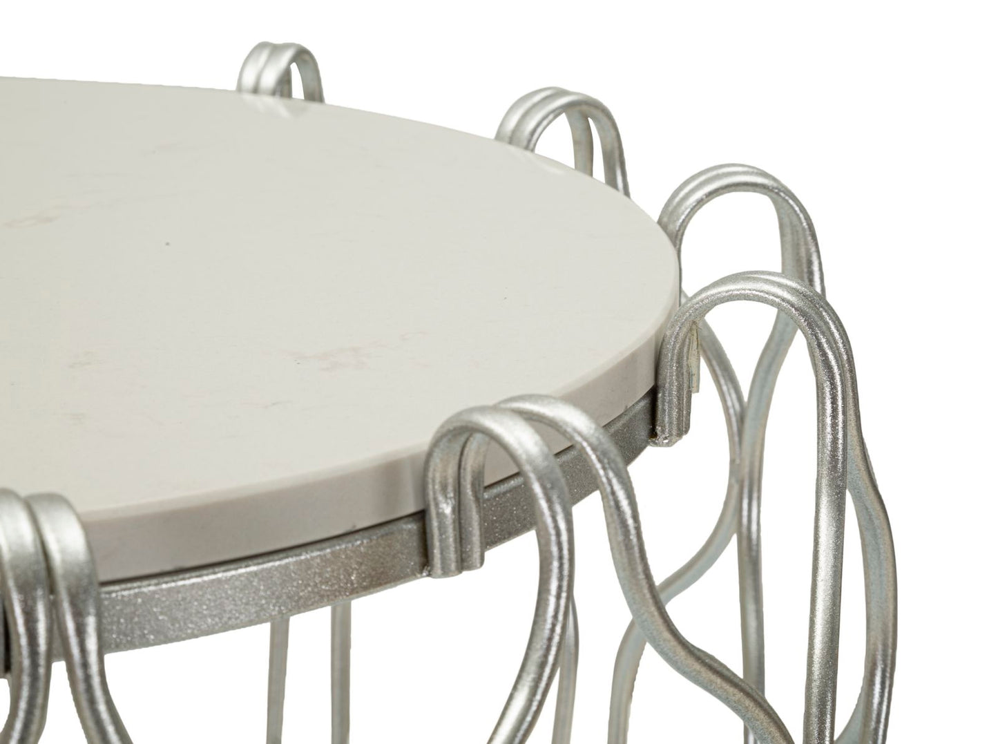 Marmeren Salontafel Met Zilveren Onderstel 61.5x47.5x47.5 cm
