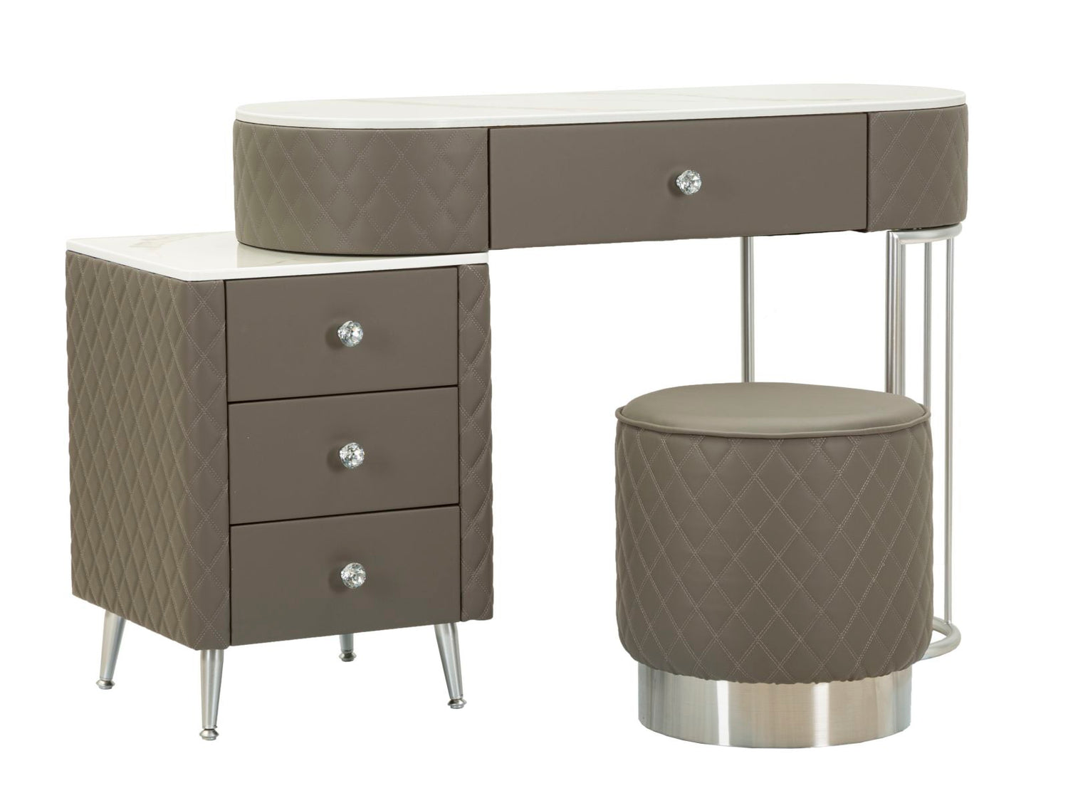 Bedtafel Sharon Grijs Met Kruk Silver 75x120x40 cm