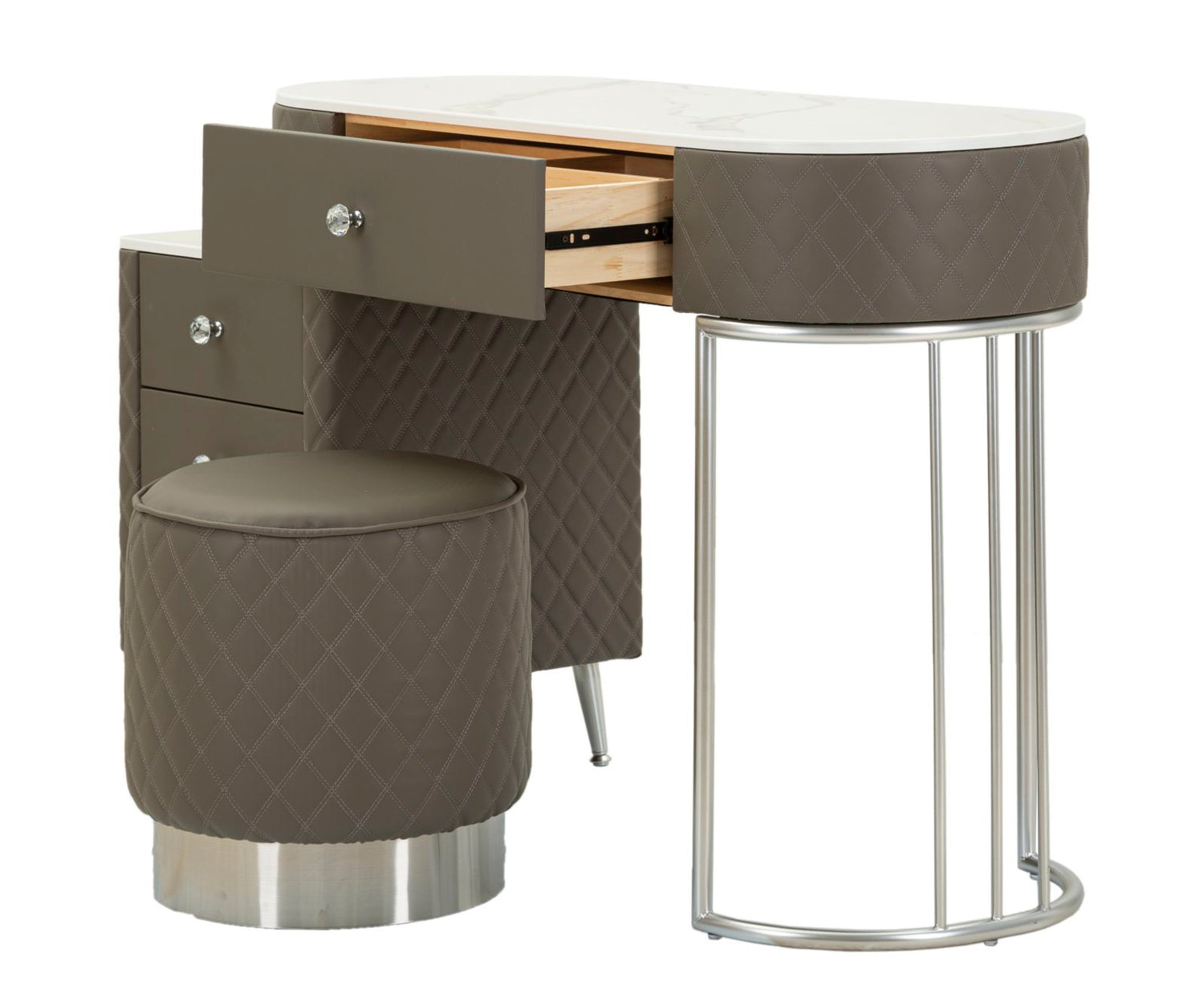 Bedtafel Sharon Grijs Met Kruk Silver 75x120x40 cm
