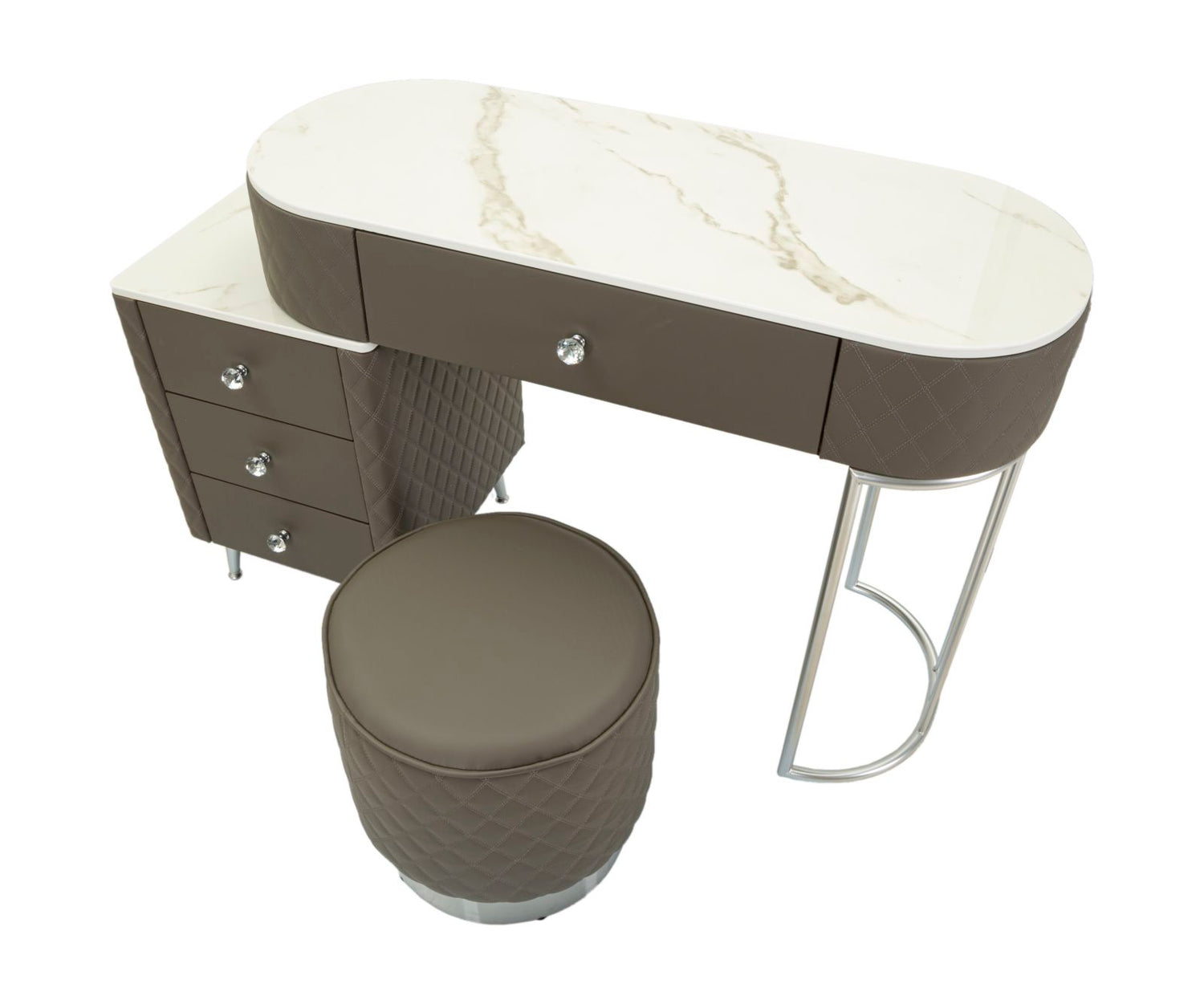 Bedtafel Sharon Grijs Met Kruk Silver 75x120x40 cm