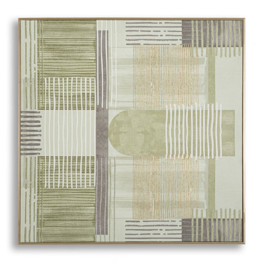 Canvasprint Met Lijnen En Frame 60x60x3 cm