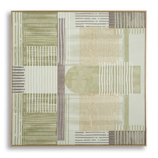 Canvasprint Met Lijnen En Frame 60x60x3 cm