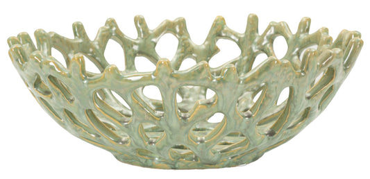 Coral Decoratieve Schaal Groen 13x35x35 cm