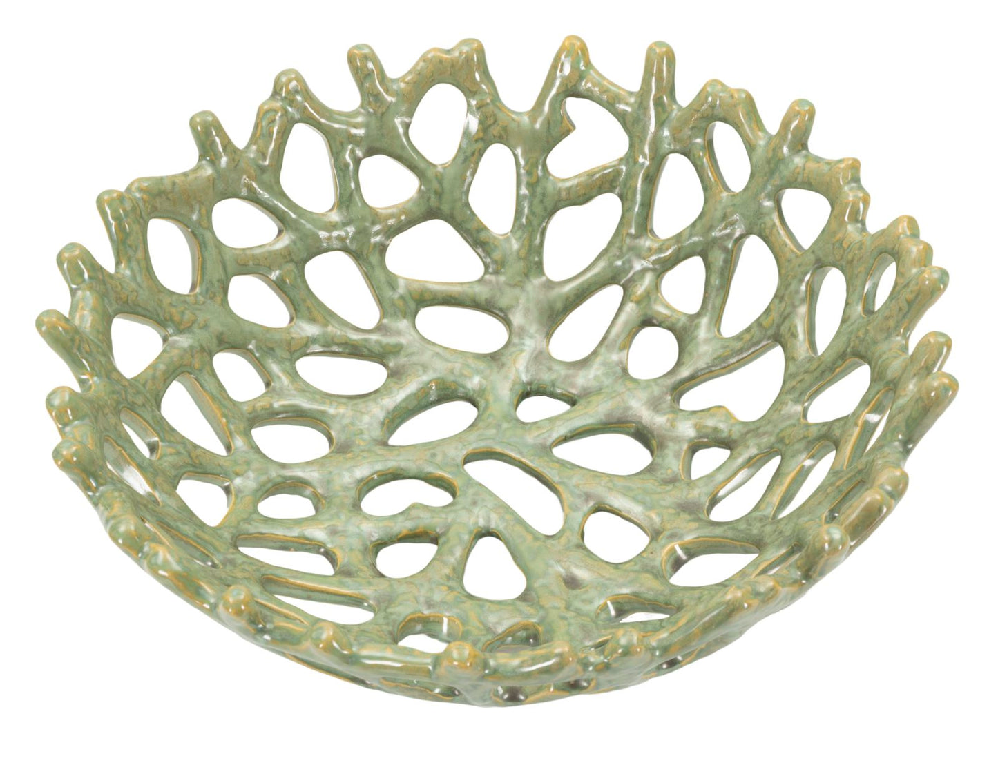 Coral Decoratieve Schaal Groen 13x35x35 cm