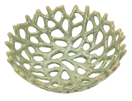 Coral Decoratieve Schaal Groen 13x35x35 cm