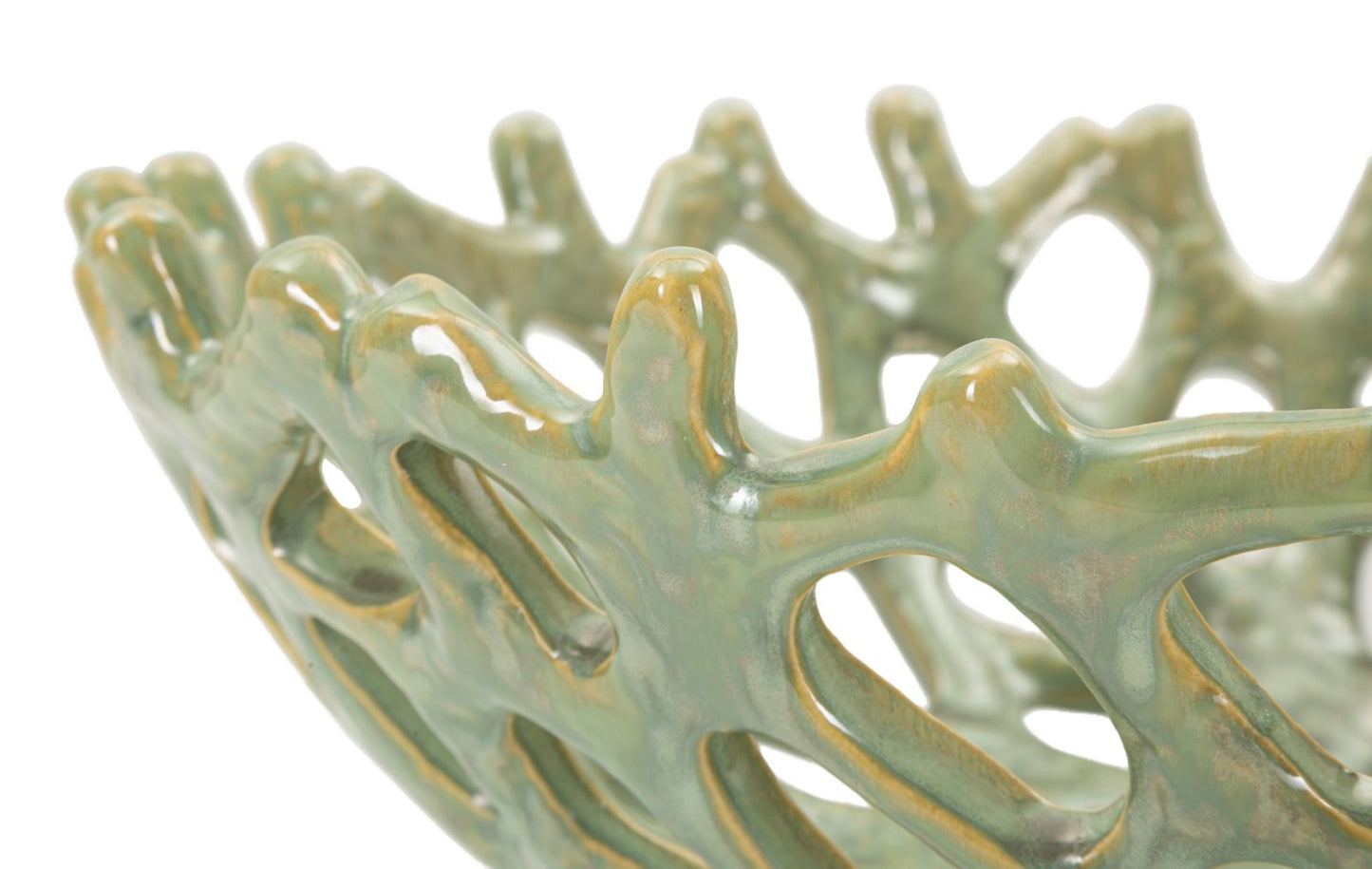 Coral Decoratieve Schaal Groen 13x35x35 cm