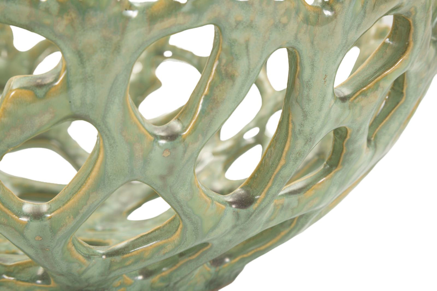 Coral Decoratieve Schaal Groen 13x35x35 cm