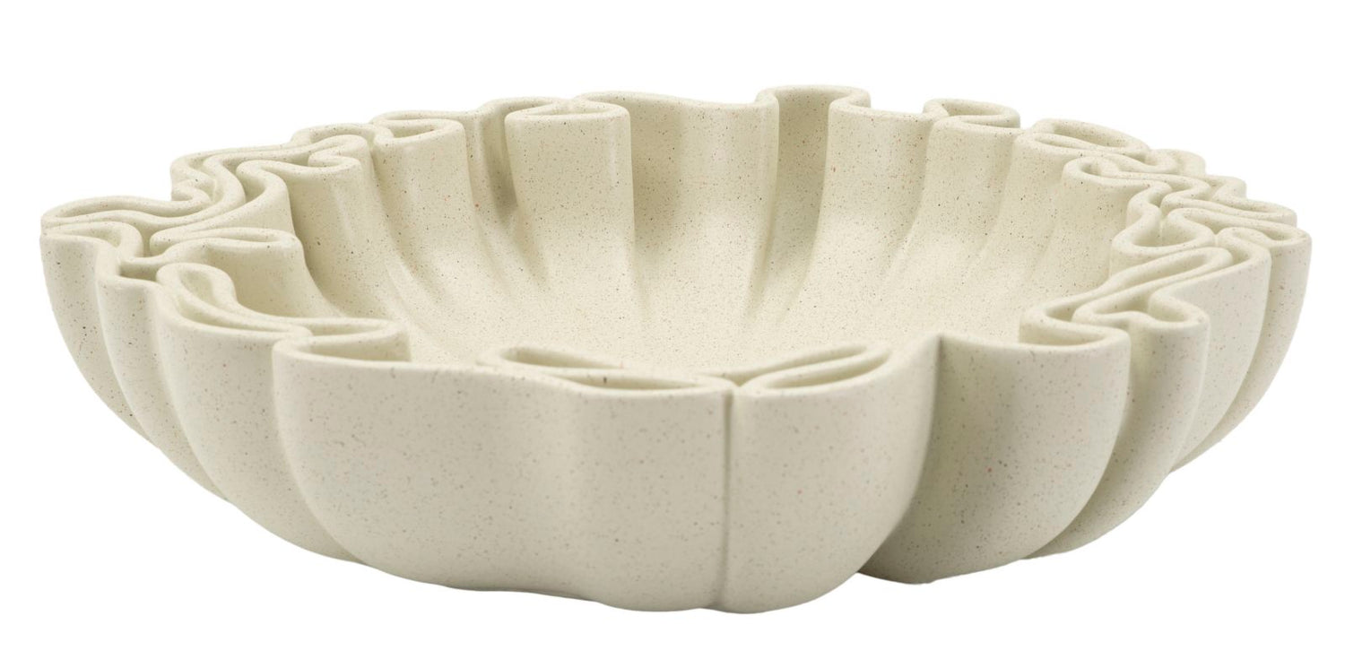 Stons Decoratieve Schaal Crème 7.5x30.5x29 cm