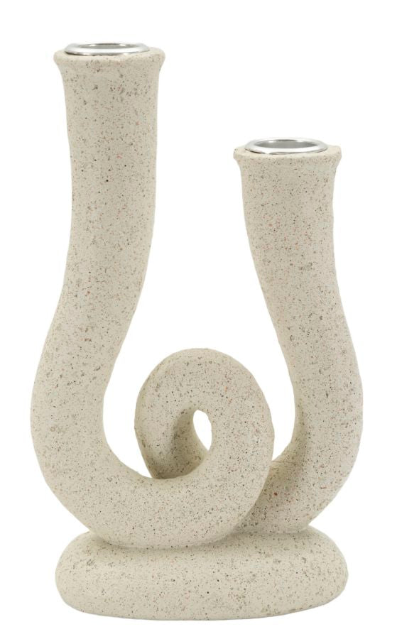 Kaarsenhouder Stons Crème 20x12x7 cm