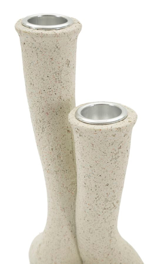 Kaarsenhouder Stones Crème 17.5x10x6.5 cm