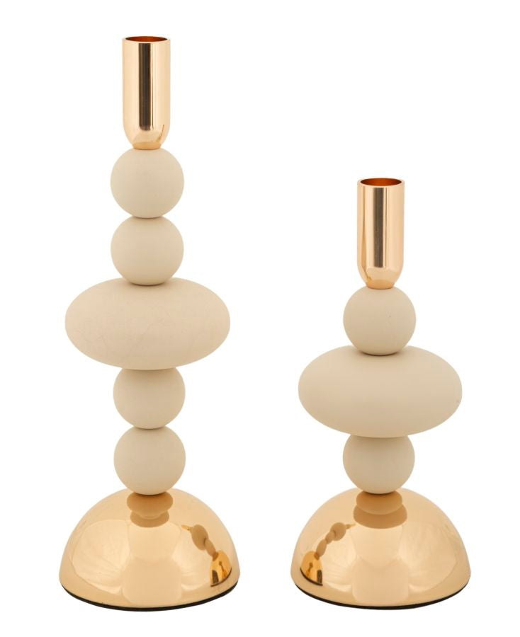 Kandelaar Galaxy Cream Set 2 Stuks