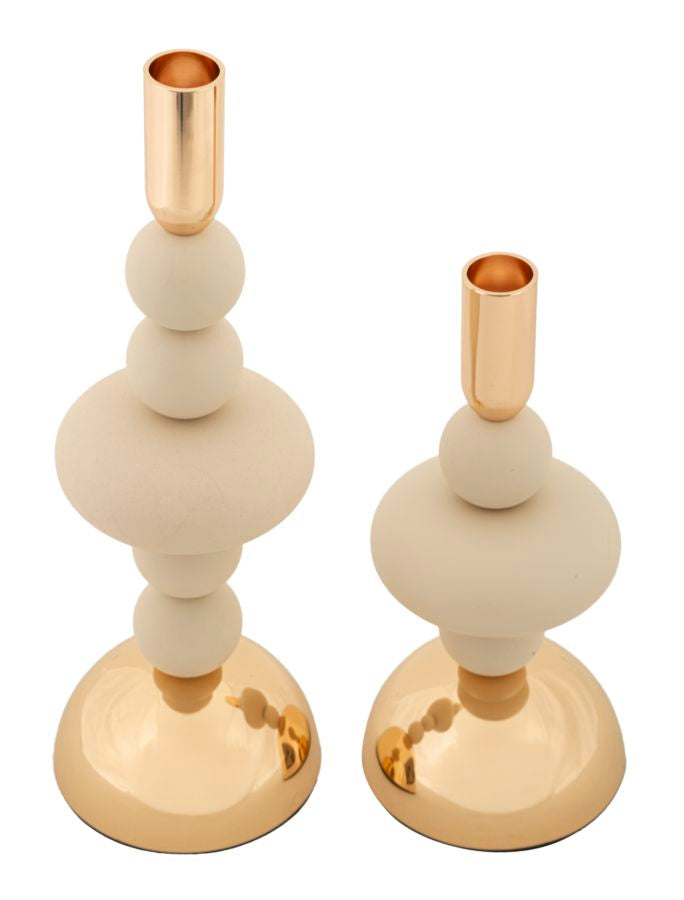Kandelaar Galaxy Cream Set 2 Stuks