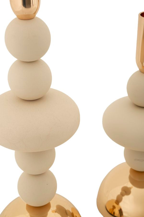 Kandelaar Galaxy Cream Set 2 Stuks