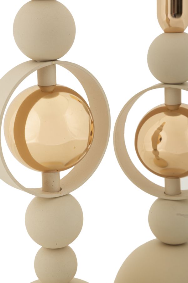 Kandelaar Saturn Cream Set 2 Stuks