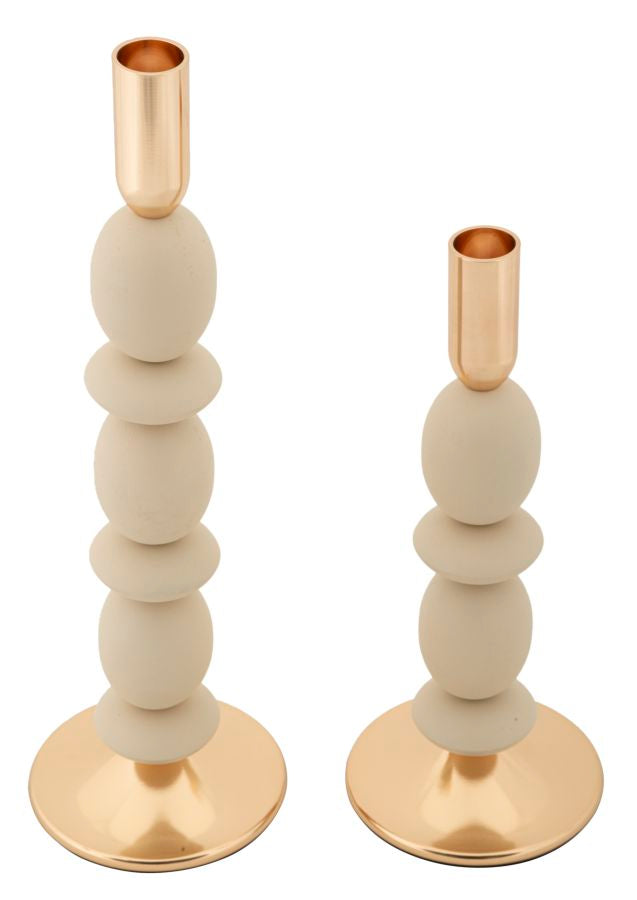 Kaarsenhouder Shuttle Crème Set 2 Stuks