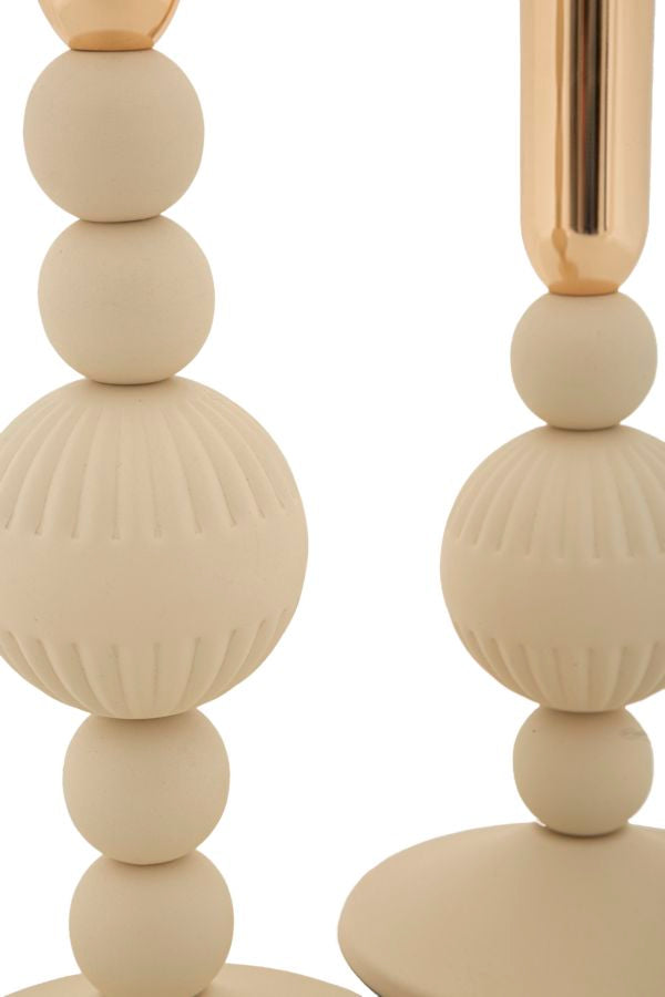 Kandelaar Aster Crème Set 2 Stuks
