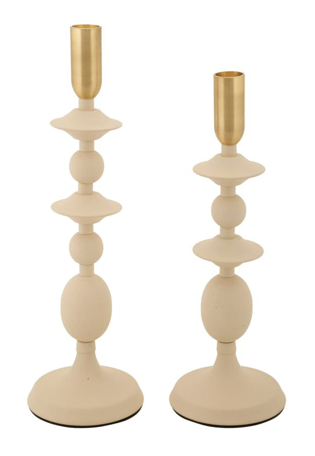 Kaarsenhouder Gemini Cream Set 2 Stuks