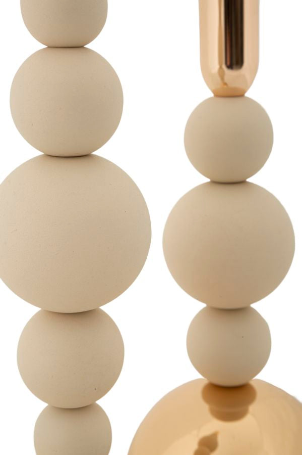 Kaarsenhouder Bolly Crème Set 2 Stuks