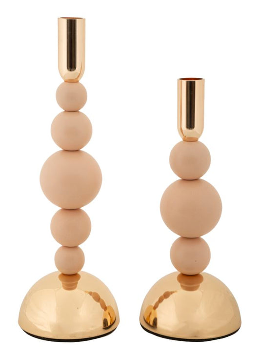 Kaarsenhouder Bolly Roze Set 2 Stuks