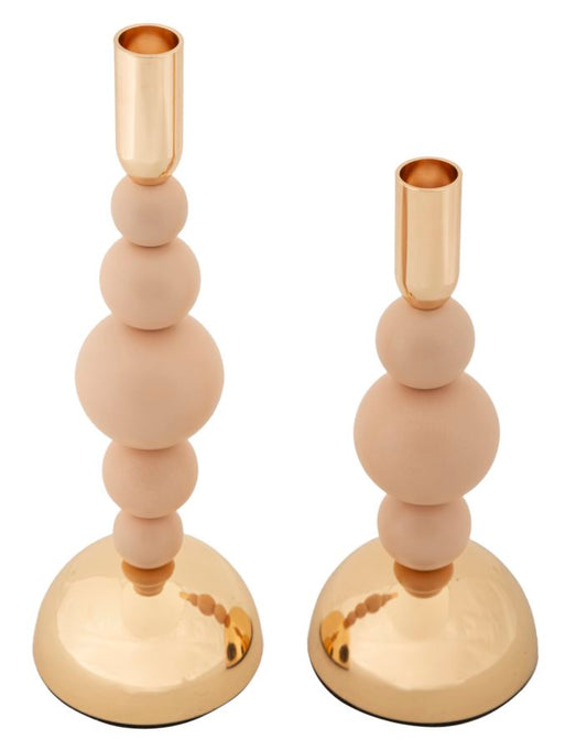 Kaarsenhouder Bolly Roze Set 2 Stuks