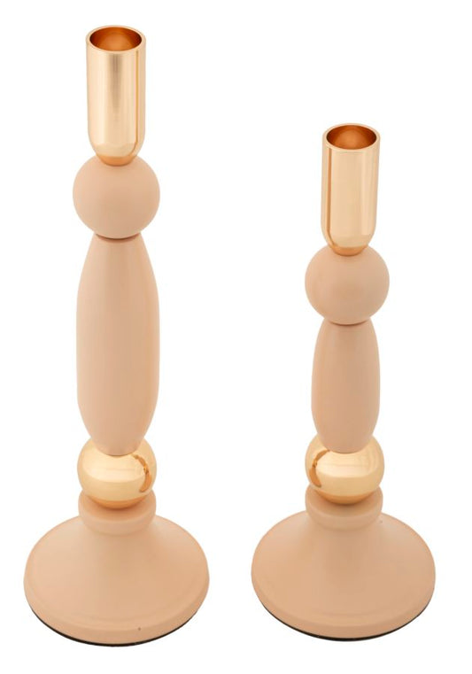 Kaarsenhouder Strek Roze Set 2 Stuks