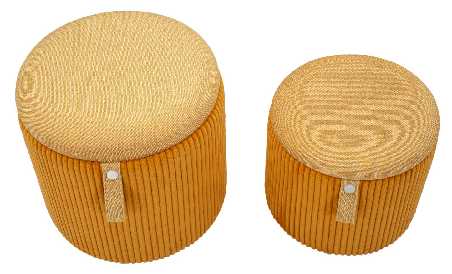 Opbergpouf Bolzano Mosterd Set 2 Stuks