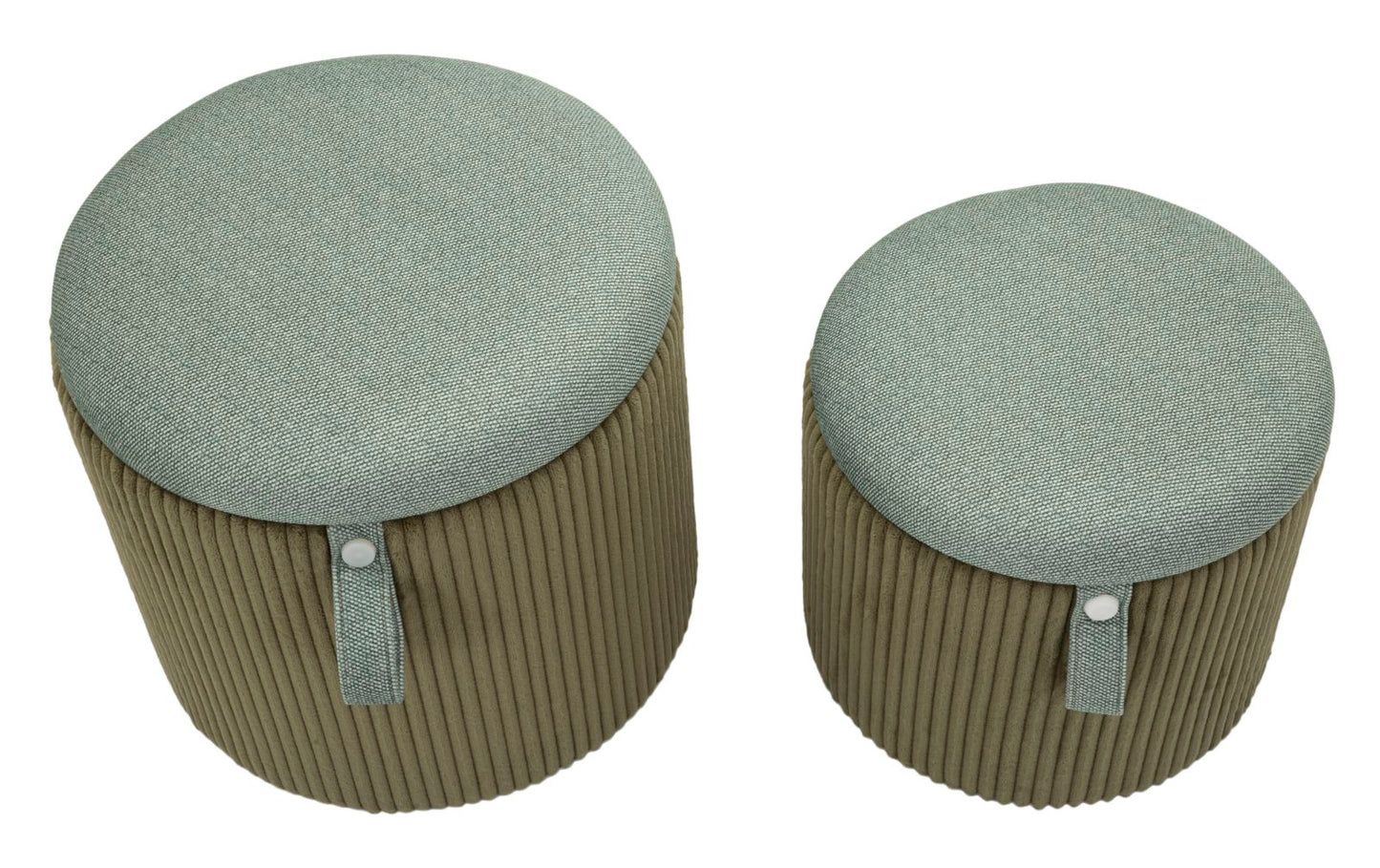 Opbergpouf Bolzano Groen Set 2 Stuks