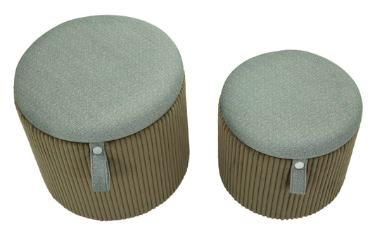 Opbergpouf Bolzano Groen Set 2 Stuks