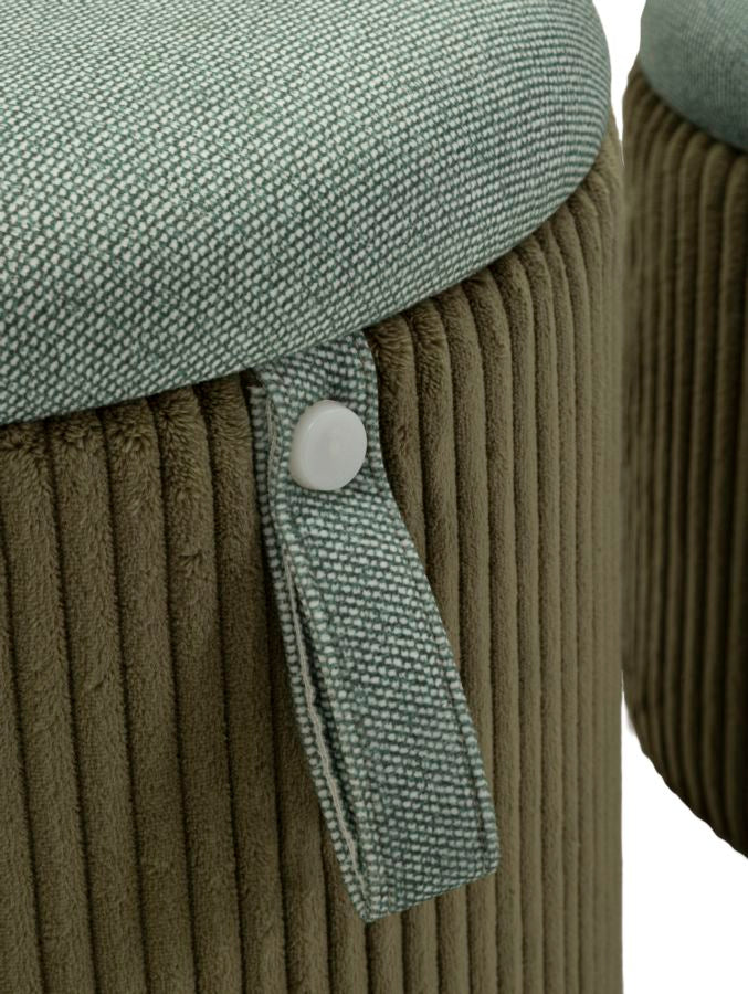 Opbergpouf Bolzano Groen Set 2 Stuks