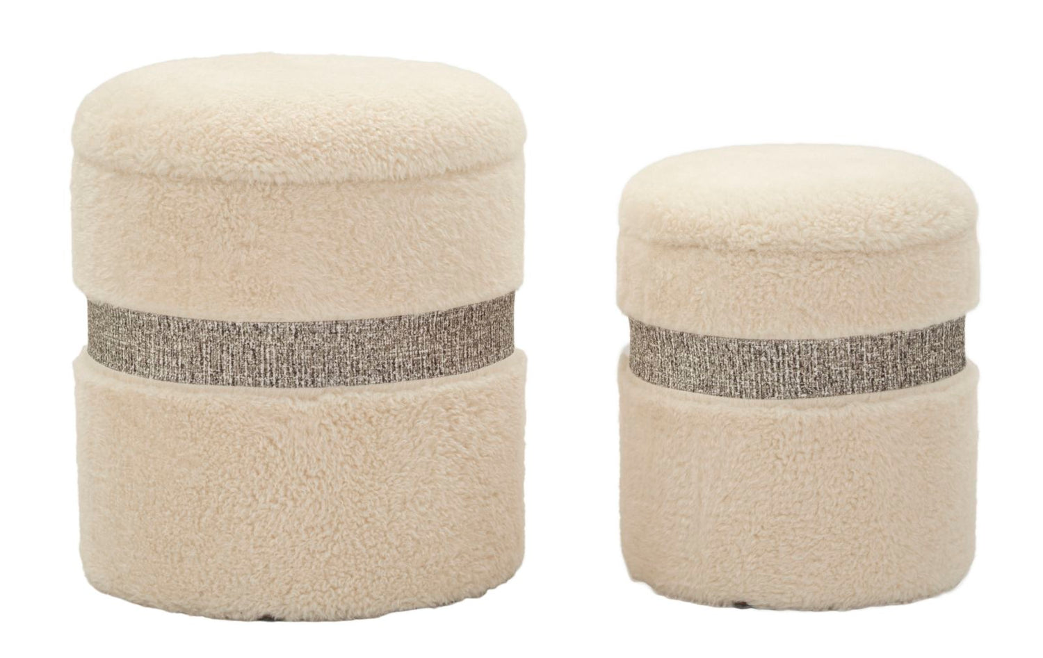 Opbergpufs Saint-Moritz Crème Set 2 Stuks